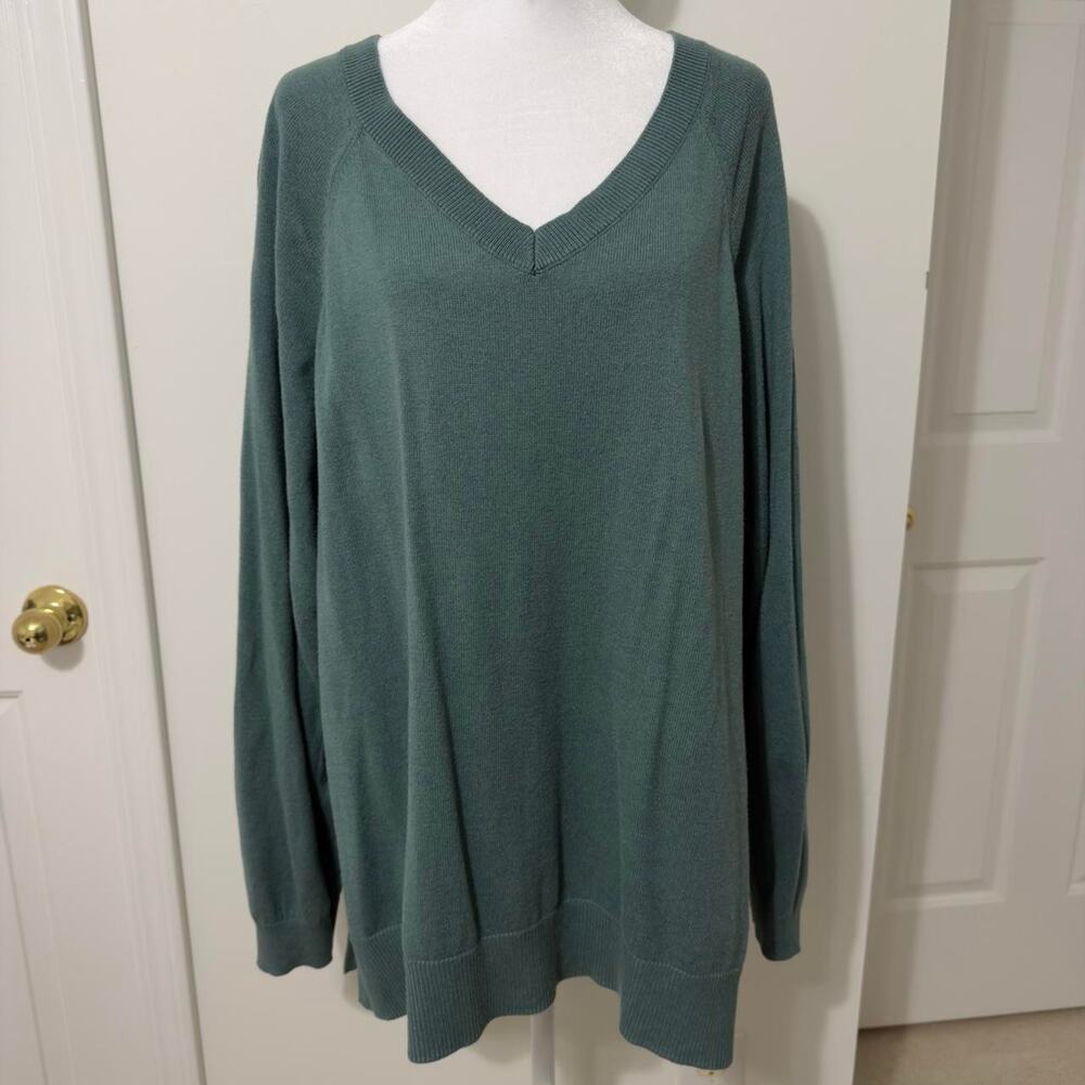 Lucky Brand Green V-Neck Sweater